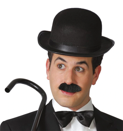 Charlie Chaplin Stil Yetişkin Şapkası – Siyah Melon Parti Şapkası