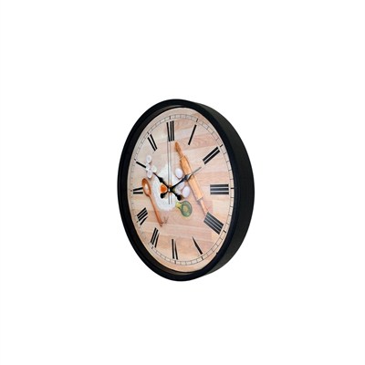 Chef Kitchen Siyah 36 Cm Dekoratif Duvar Saati