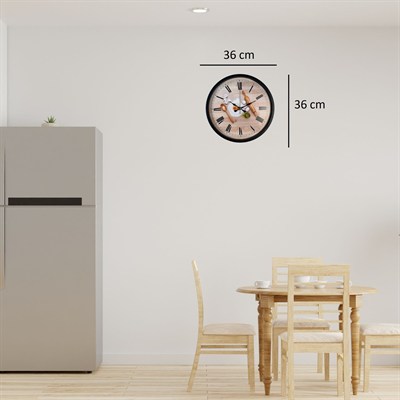 Chef Kitchen Siyah 36 Cm Dekoratif Duvar Saati