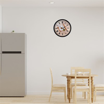 Chef Kitchen Siyah 36 Cm Dekoratif Duvar Saati