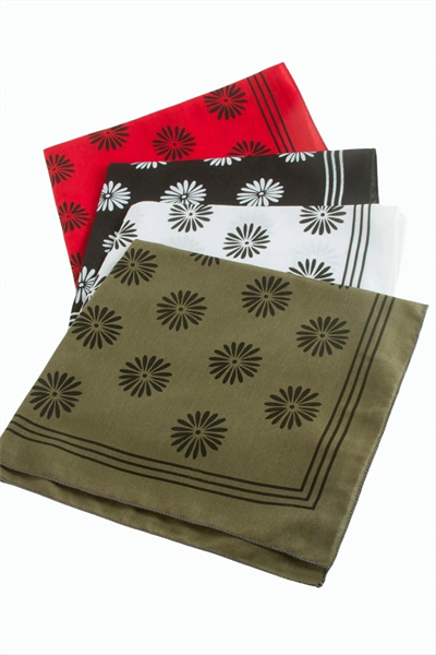 Çiçek Desenli Keten Bandana 50*50