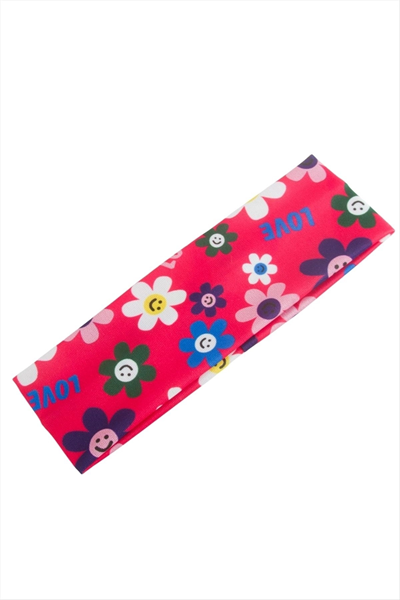 Çiçek Desenli Saç Bandı 6 cm