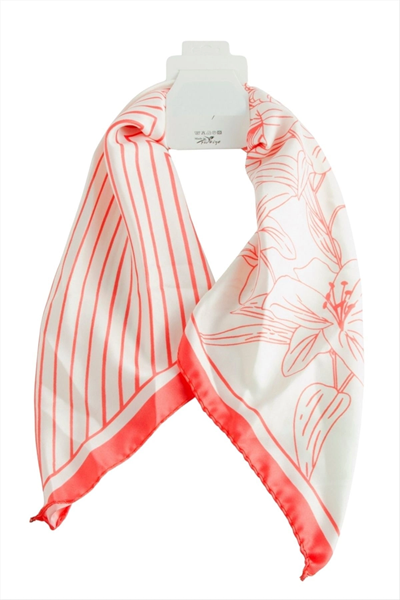 Çiçek Desenli Zr Saten Fular 50*50 cm