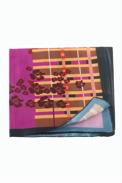 Çiçek Desenli Zr Şifon Fular 50*50 cm