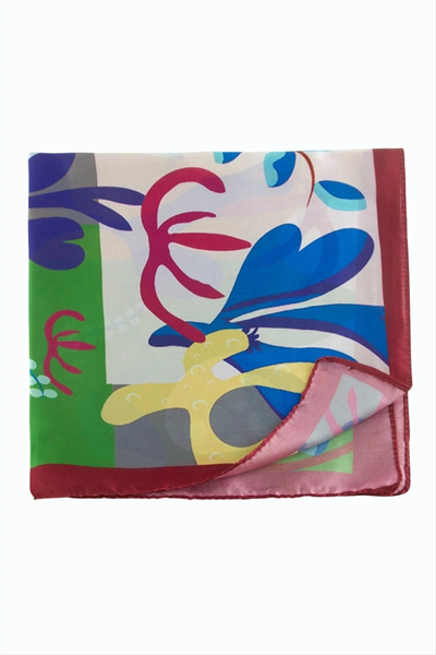 Çiçek Desenli Zr Şifon Fular 50*50 cm