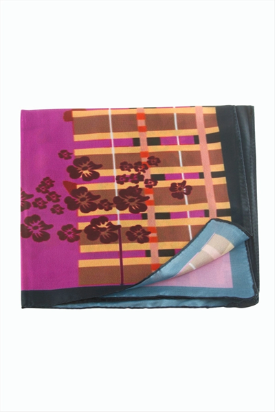 Çiçek Desenli Zr Şifon Fular 50*50 cm