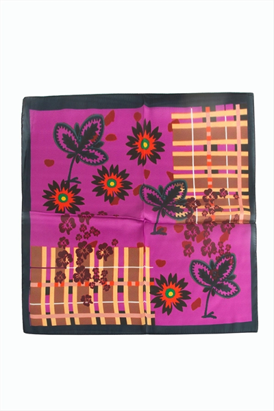Çiçek Desenli Zr Şifon Fular 50*50 cm