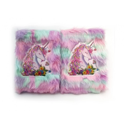 Çiçekli Unicorn Tasarımlı Peluş Hatıra Defteri