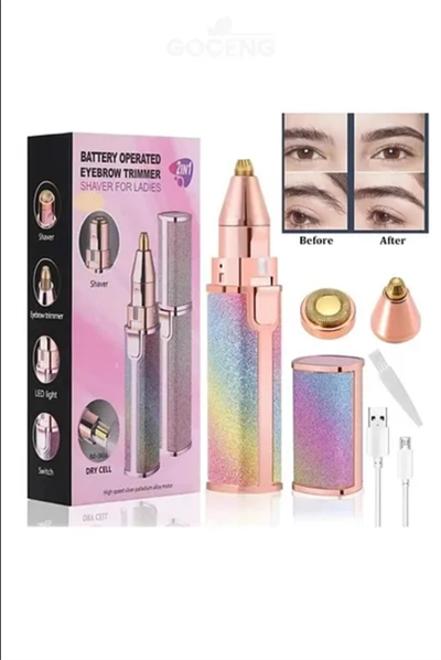 Çift Başlıklı Epilasyon Yüz Çene Işıklı Kıl Tüy Alma Mini Cep Epilasyonu Simli