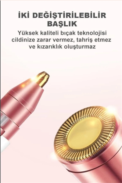 Çift Başlıklı Epilasyon Yüz Çene Işıklı Kıl Tüy Alma Mini Cep Epilasyonu