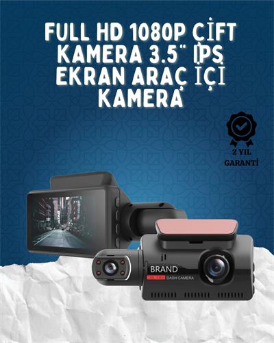 Çift Görüşlü Dashcam – Gece Görüşlü 1080P Araç İçi Güvenlik Kamerası