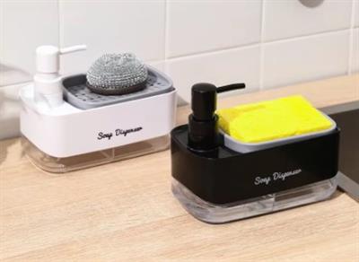 Çift Hazneli Sıvı Sabunluk, Süngerlik ve Otomatik Deterjanlık (3936)