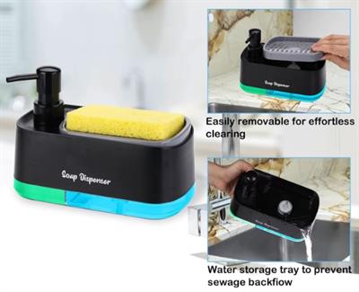 Çift Hazneli Sıvı Sabunluk, Süngerlik ve Otomatik Deterjanlık (3936)