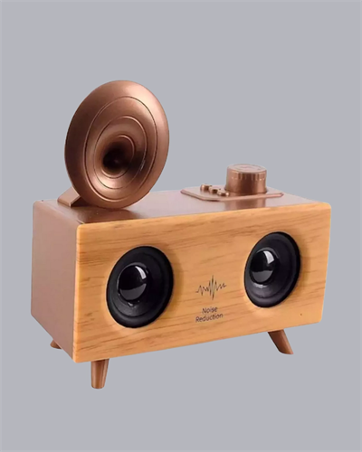 Çift Hoparlörlü Retro Bluetooth Speaker 1800mAh Bataryalı AUX USB SD Kartlı