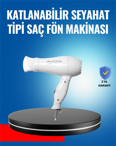 Çift Isı ve Hız Ayarlı Katlanabilir Saç Kurutma Makinesi