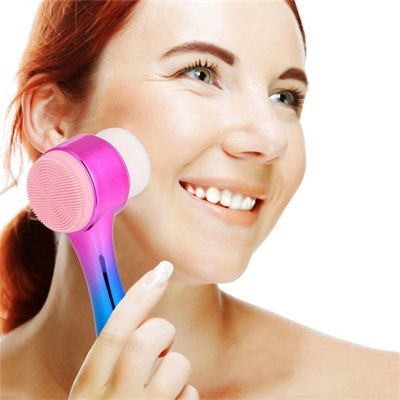 Çift İşlevli Renkli Cilt Yüz Temizleme Fırçası Peeling Masaj Etkili Gözenek Temizleyici Alet Bx40