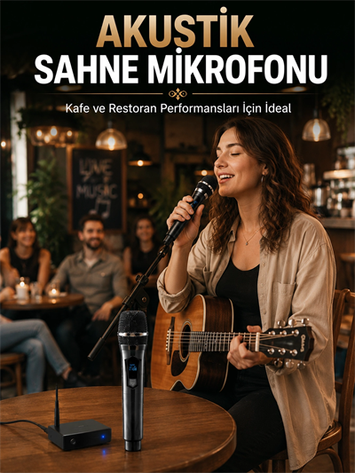 Çift Kablosuz El Mikrofonu Net Ses Kalitesi ve Dijital Gösterge