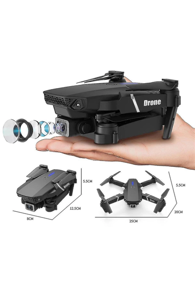 Çift Kameralı Katlanabilir Wi-Fi Drone, 720P HD Görüntü ve LED Işıklı Uzaktan Kumandalı Model
