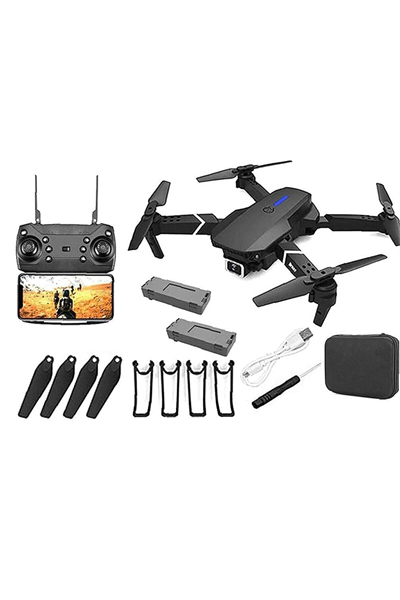 Çift Kameralı Katlanabilir Wi-Fi Drone, 720P HD Görüntü ve LED Işıklı Uzaktan Kumandalı Model