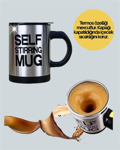 Çift Katmanlı Termos Özellikli Karıştırma Motorlu Kupa