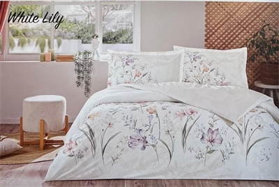 Çift Kişilik Ranforce Nevresim Takımı White Lily