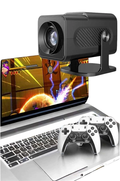 Çift Kollu Game Box Projeksiyon Cihazı Kumandalı Android Tv Dahili Hoparlör