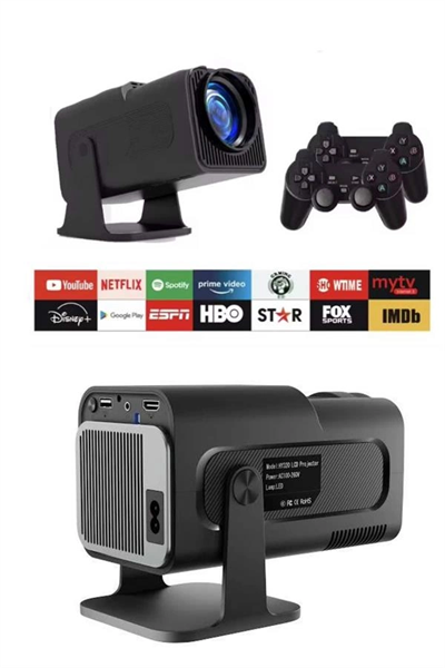 Çift Kollu Projeksiyon Taşınabilir Game Projektör Full Hd 1080P 4k Projeksiyon Gamepad