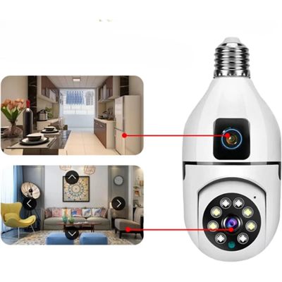 Çift Lensli Duy Girişli Kablosuz Ampul Kamera