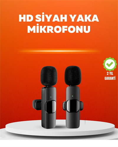 Çift Mikrofonlu Kablosuz Kayıt Seti iPhone Uyumlu Mini Mikrofon