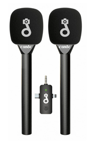 Çift Mikrofonlu Profosyonel Kablosuz Yüksek Kaliteli Ses Kaydı Röportaj Mikrofonu