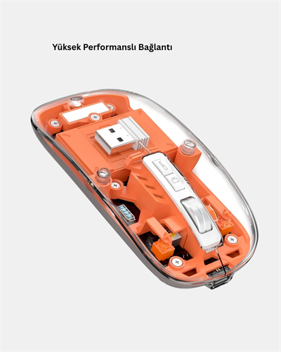 Çift Modlu Kablosuz Bluetooth 5.0 + 2.4GHz Mouse – 3 Cihaz Bağlantılı, Hızlı Geçiş Düğmeli