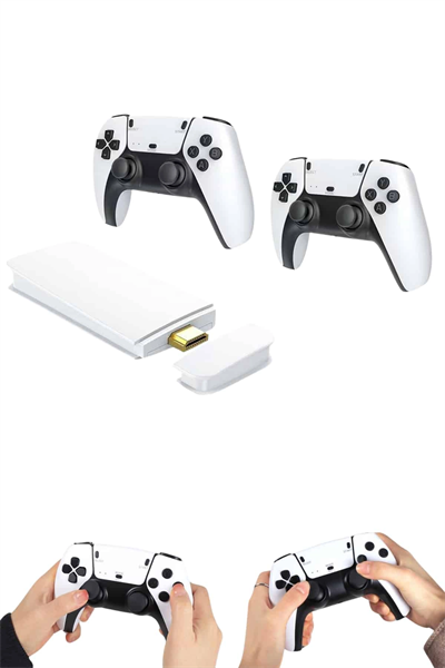 Çift Oyun Kollu 4K HD Ekran Nostaljik 20.000 Oyunlu Beyaz Game Stick