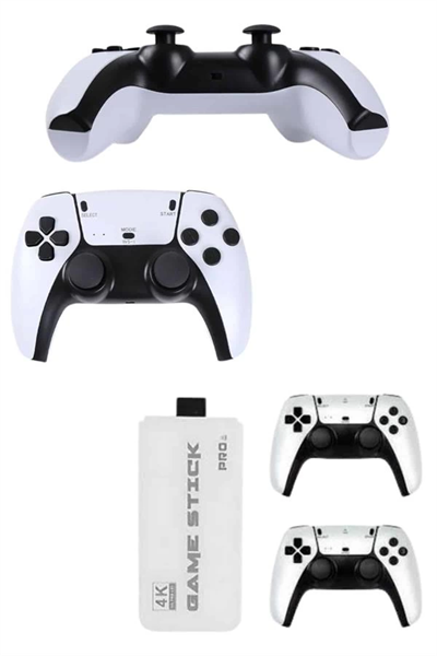 Çift Oyun Kollu 4K HD Ekran Nostaljik 20.000 Oyunlu Beyaz Game Stick