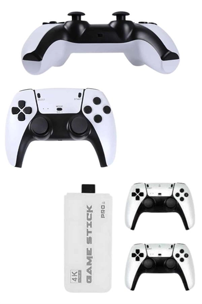 Çift Oyun Kollu 4K HD Ekran Nostaljik 20.000 Oyunlu Beyaz Game Stick