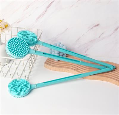 Çift Taraflı Silikon Uzun Saplı  Banyo Fırçası CM-331 (3936)
