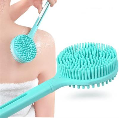 Çift Taraflı Silikon Uzun Saplı  Banyo Fırçası CM-331 (3936)