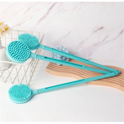 Çift Taraflı Silikon Uzun Saplı Banyo Fırçası