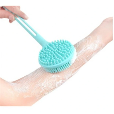 Çift Taraflı Silikon Uzun Saplı Banyo Fırçası