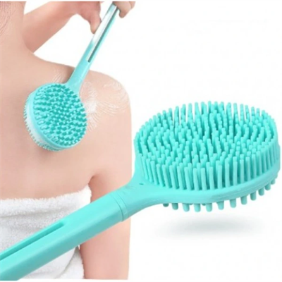 Çift Taraflı Silikon Uzun Saplı Banyo Fırçası