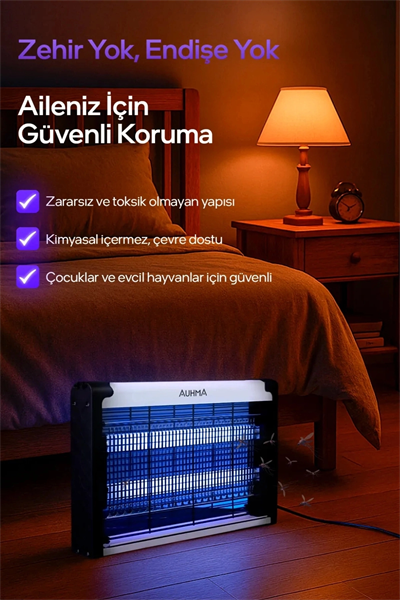 Çift ampullü elektrikli sineklik makinesi sivrisinek kovucu ve yakalama cihazı - Süpermarket