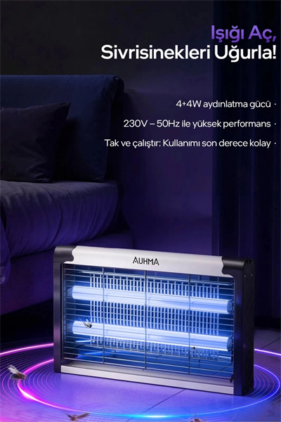 Çift ampullü elektrikli sineklik makinesi sivrisinek kovucu ve yakalama cihazı - Süpermarket
