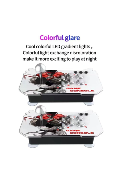 Çift kişilik kollu joystickli retro oyun konsolu oyunlu çok renkli bluetoothsuz - Elektronik