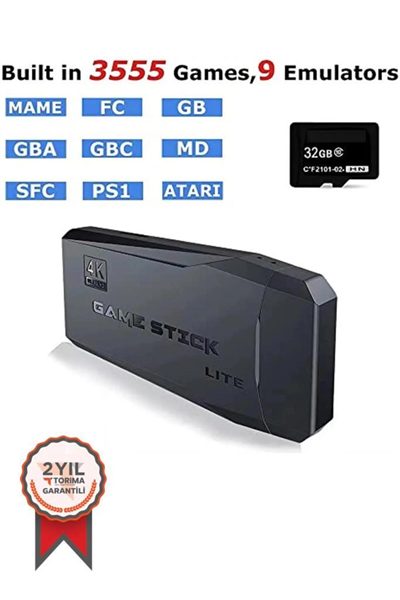 Çift kollu kablosuz video oyun konsolu siyah renk bluetooth desteği yok - Elektronik