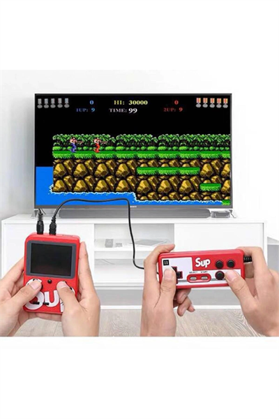 Çift kollu mini atari oyun konsolu kırmızı renk bluetooth özelliği yok - Elektronik