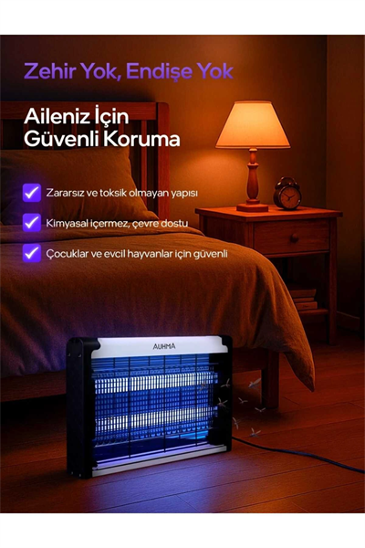 Çift lambalı ızgaralı makineli iç ve dış mekan uyumlu kokusuz sivrisinek öldürücü