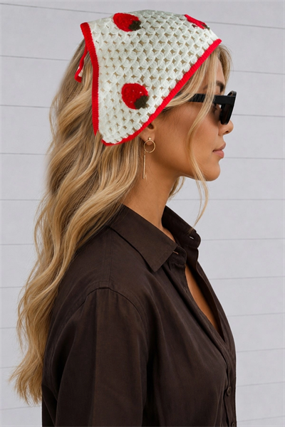 Çilek Örme Bohem Bandana