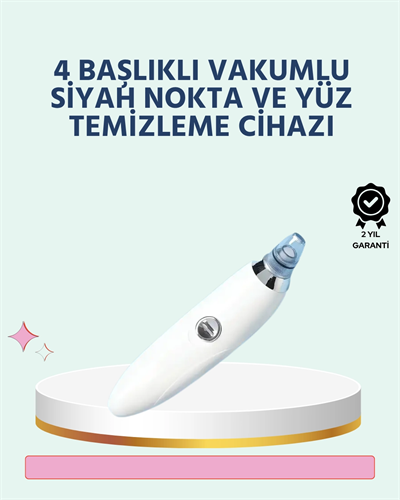 Cilt Dostu Vakumlu Siyah Nokta Temizleyici – Siyah Nokta, Yağ ve Makyaj Kalıntılarına Karşı