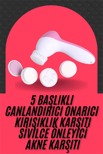 Cilt Temizleme ve Masaj Aleti 5 Başlıklı Akne ve Sivilce Önleyici
