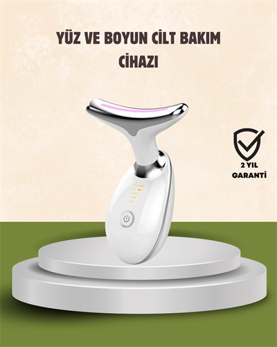 Cilt Yenileyici Şarjlı Güzellik Aleti – Pozitif/Negatif İyon, Titreşimli Masaj ve Kırmızı-Mavi-Yeşil Işıkla