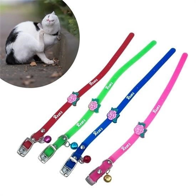 Çıngıraklı Zilli Sevimli Renkli Slikon Kedi Köpek Boyun Tasması Bx40